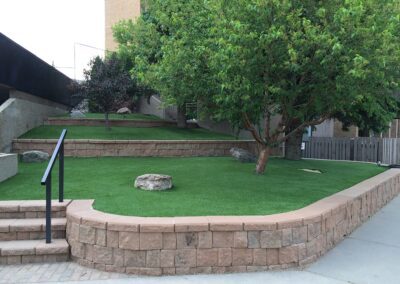Multi Level Brick and Turf Landscaping